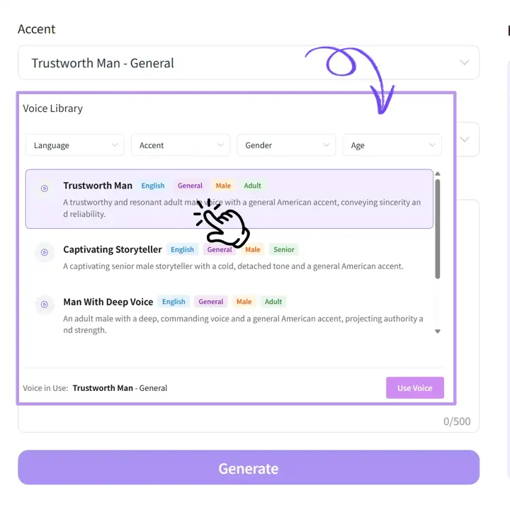 Select a British Voice Persona