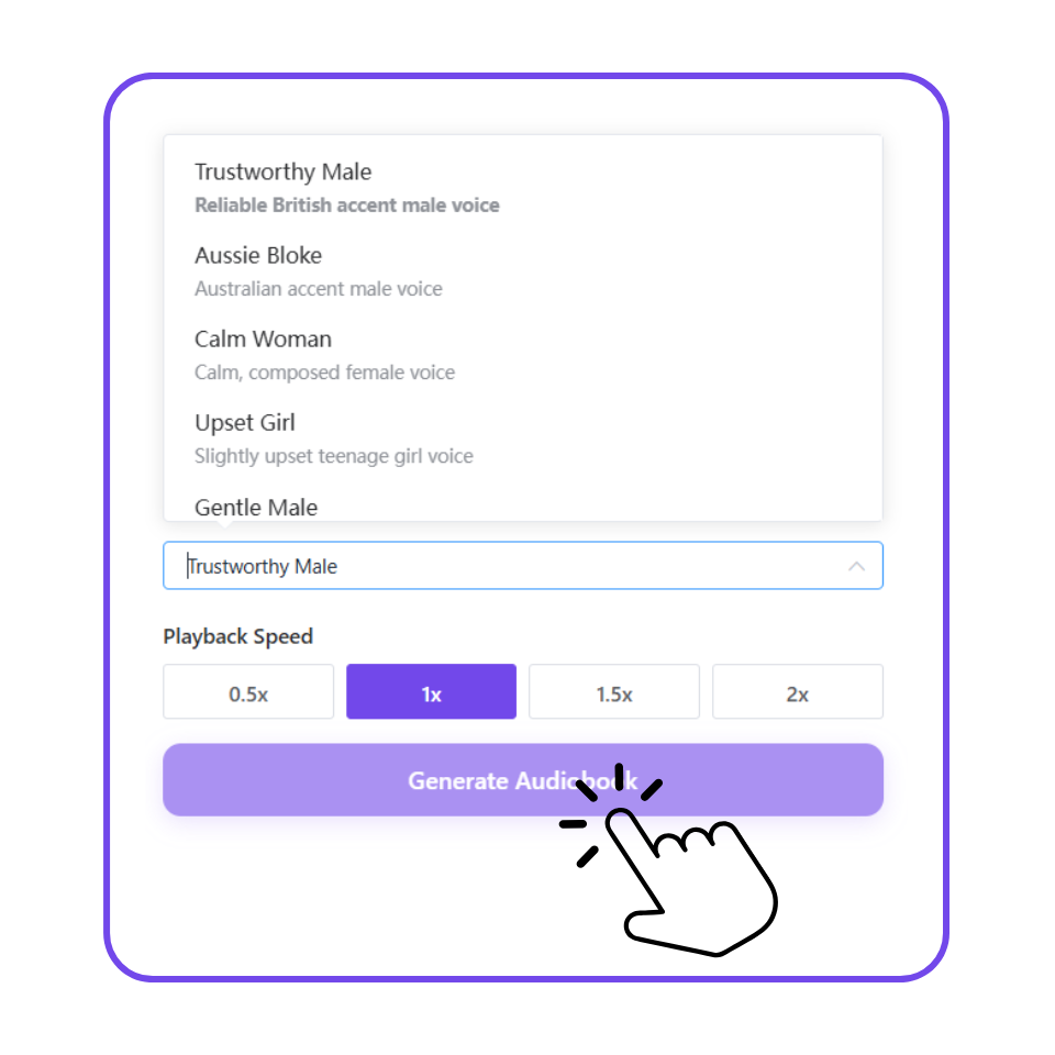 Langkah 2: Pilih Suara dan Hasilkan