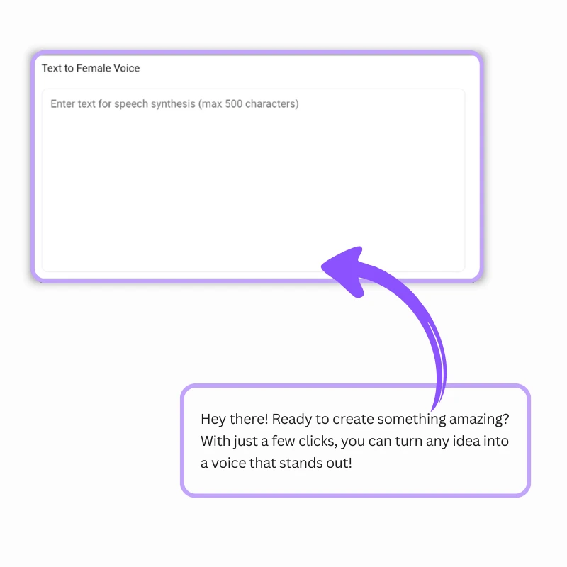 كتابة أو لصق النص لإنشاء صوت نسائي بالذكاء الاصطناعي