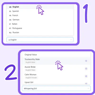 Step 2: Select English & Voice Options