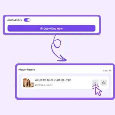 Step 3: Generate Subtitles & AI Dubbing