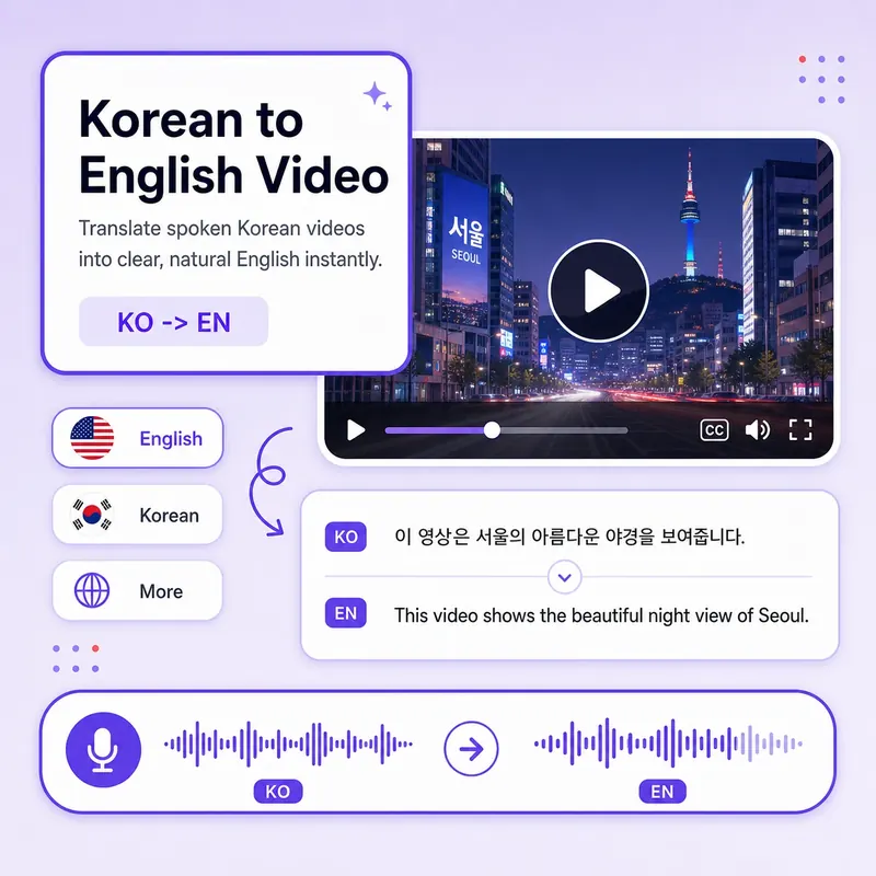 한국어 동영상 영어 변환