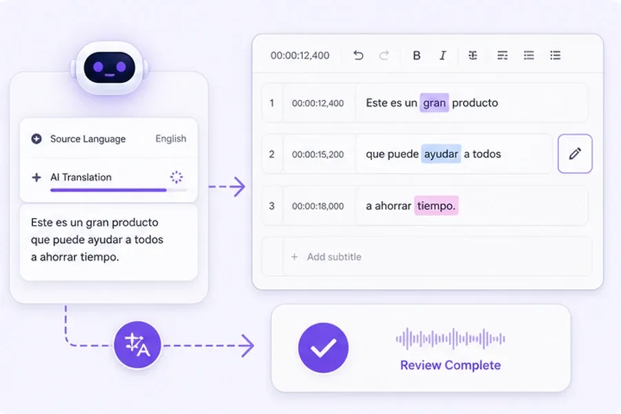 Tradução automática seguida de revisão editável por pessoas