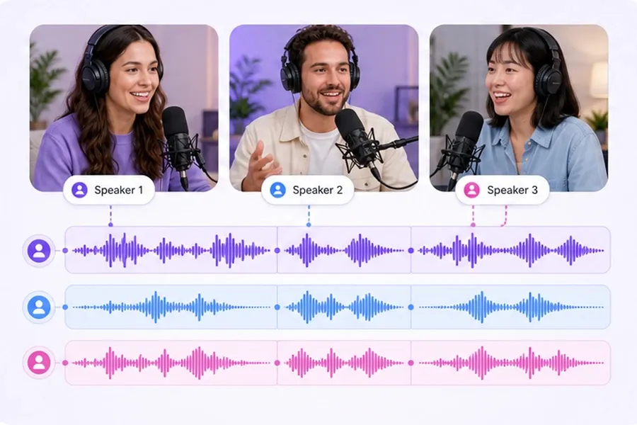 Tradução integrada para vários locutores