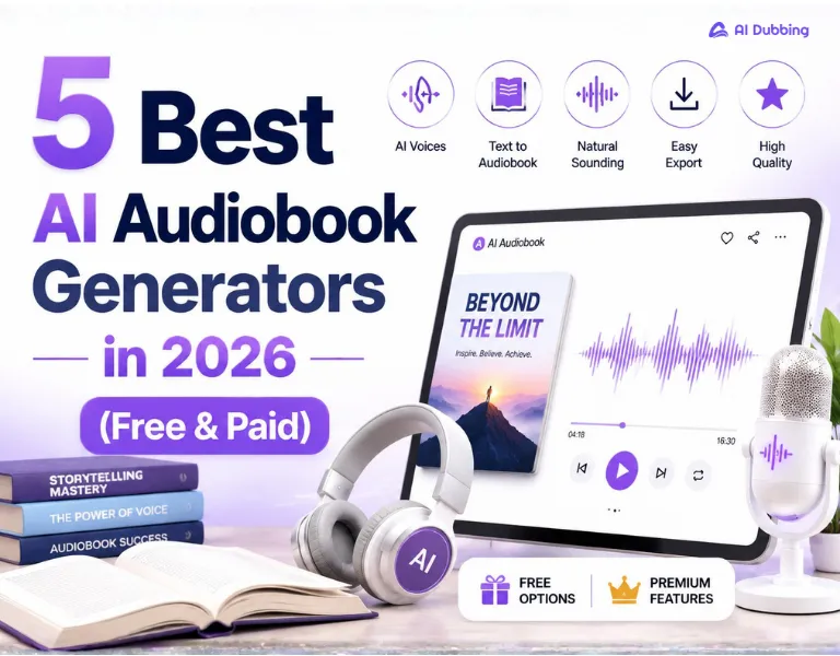 5 Best AI Audiobook Generators in 2026 (Free & Paid)