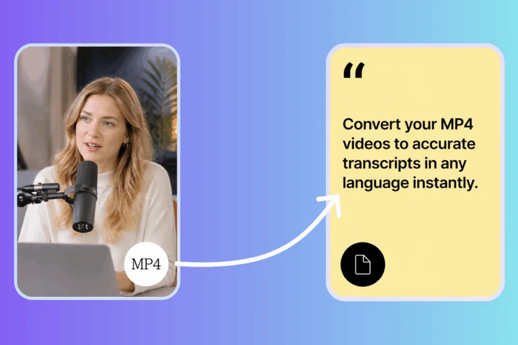 Examples of AI transcribing MP4 files into text